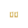 Brinco argola quadrada de click 1,3cm banhado a ouro 18k