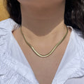 Colar malha snake 6mm banhado a ouro 18k