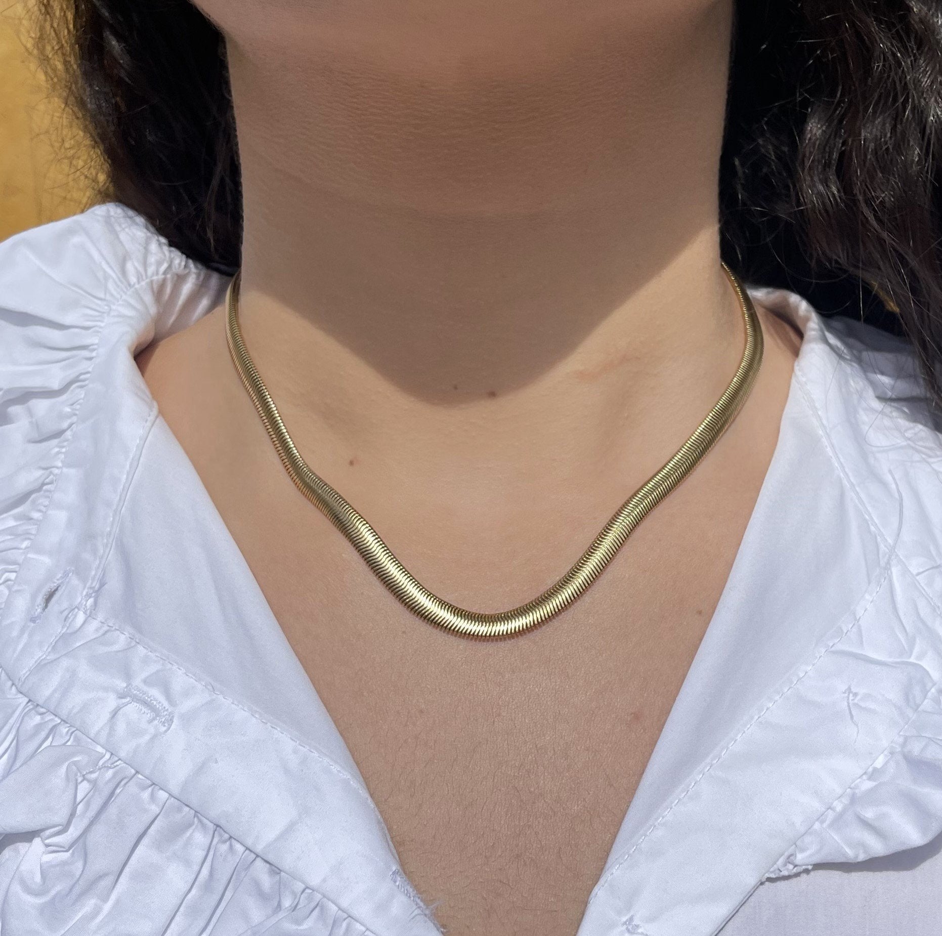 Colar malha snake 6mm banhado a ouro 18k