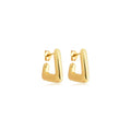Brinco argola triângulo abaulado liso banhado a ouro 18k