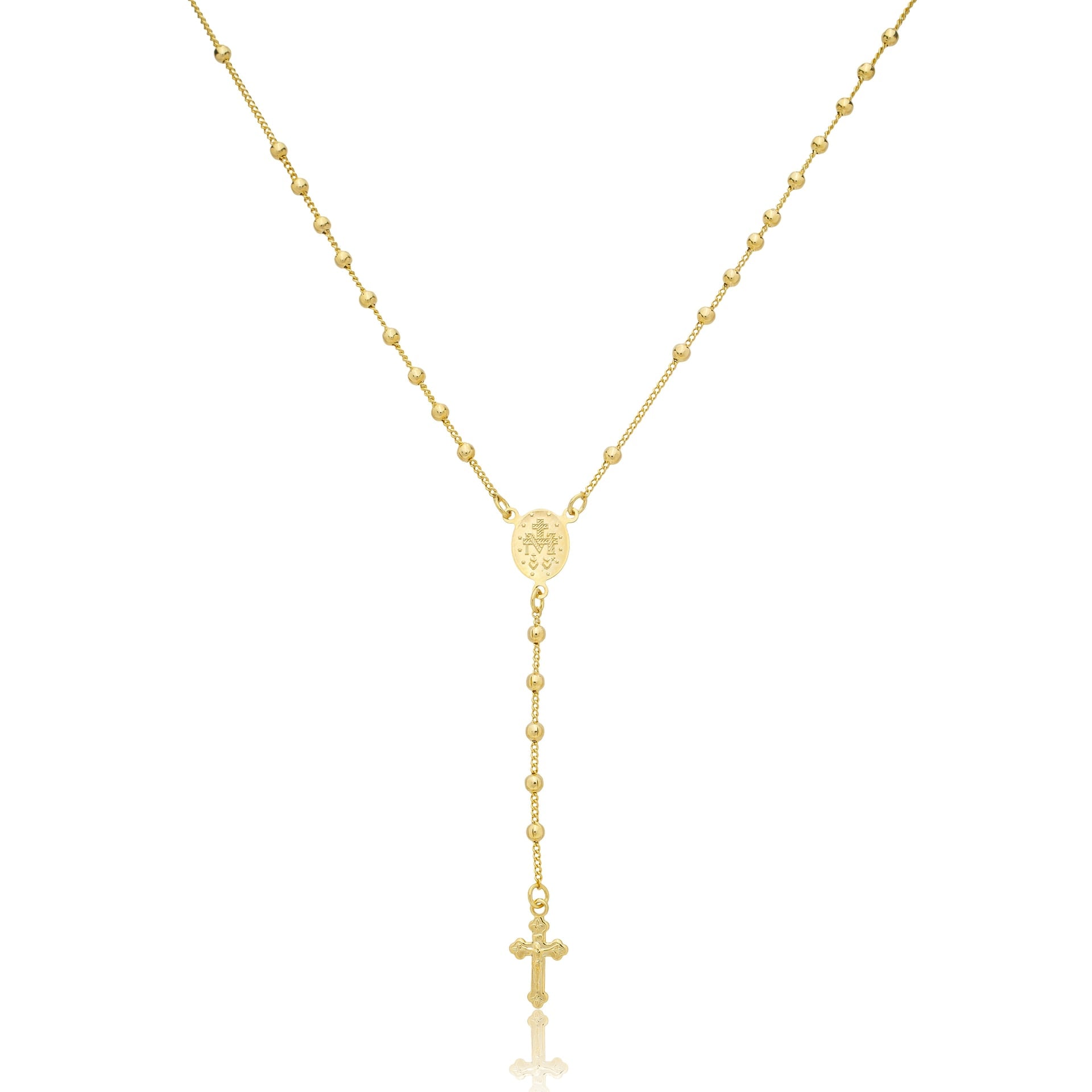 Pulseira terço banhada a ouro 18k