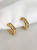 Brinco argola quadrados lisos banhado a ouro 18k