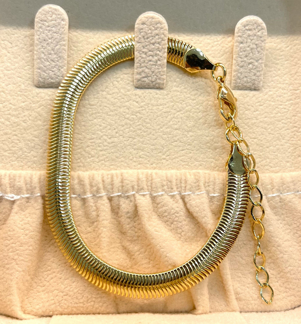 Pulseira malha snake 6mm banhado a ouro 18k