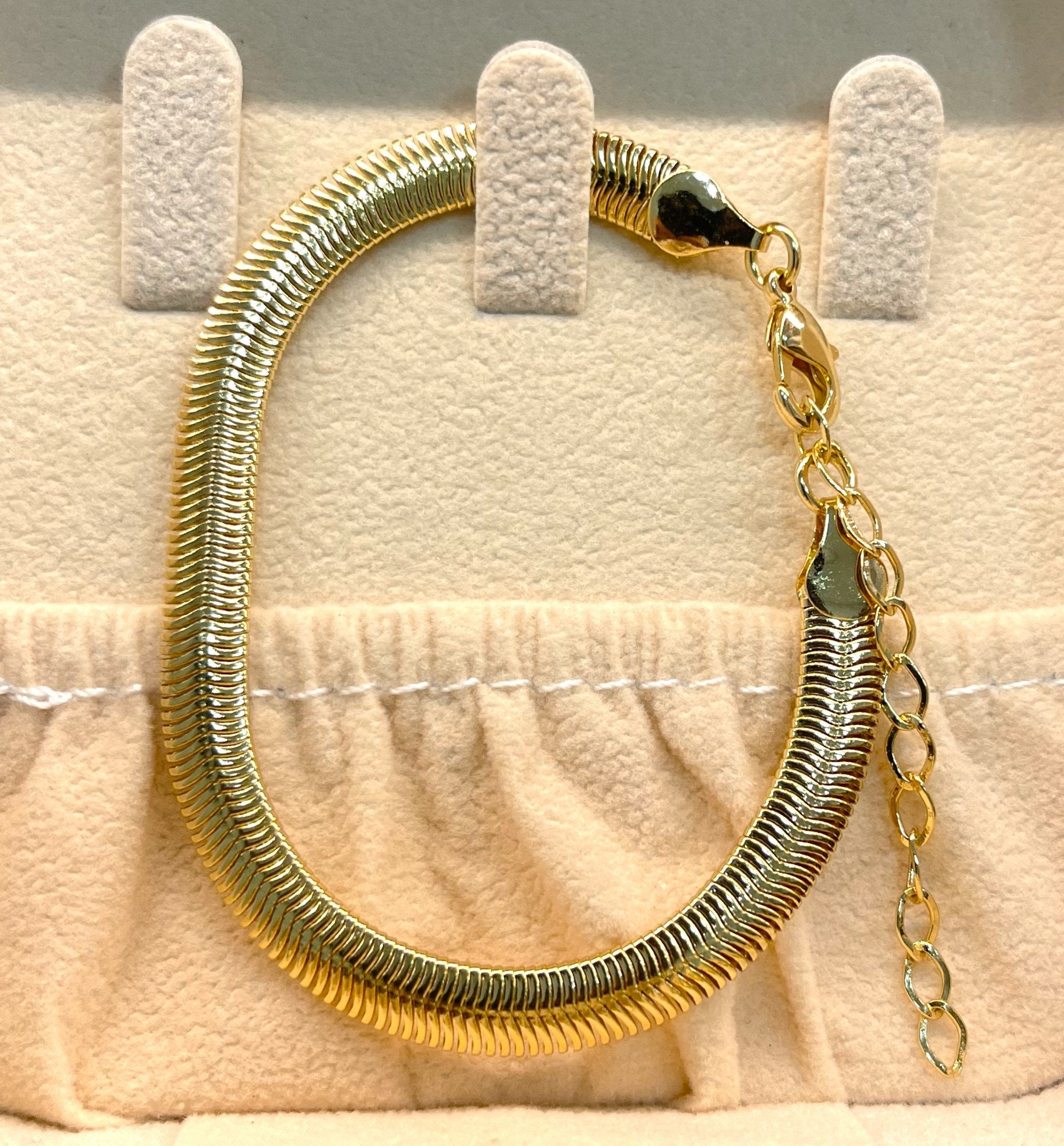 Pulseira malha snake 6mm banhado a ouro 18k