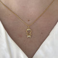 Colar 1 menino cravejado banhado a ouro 18k