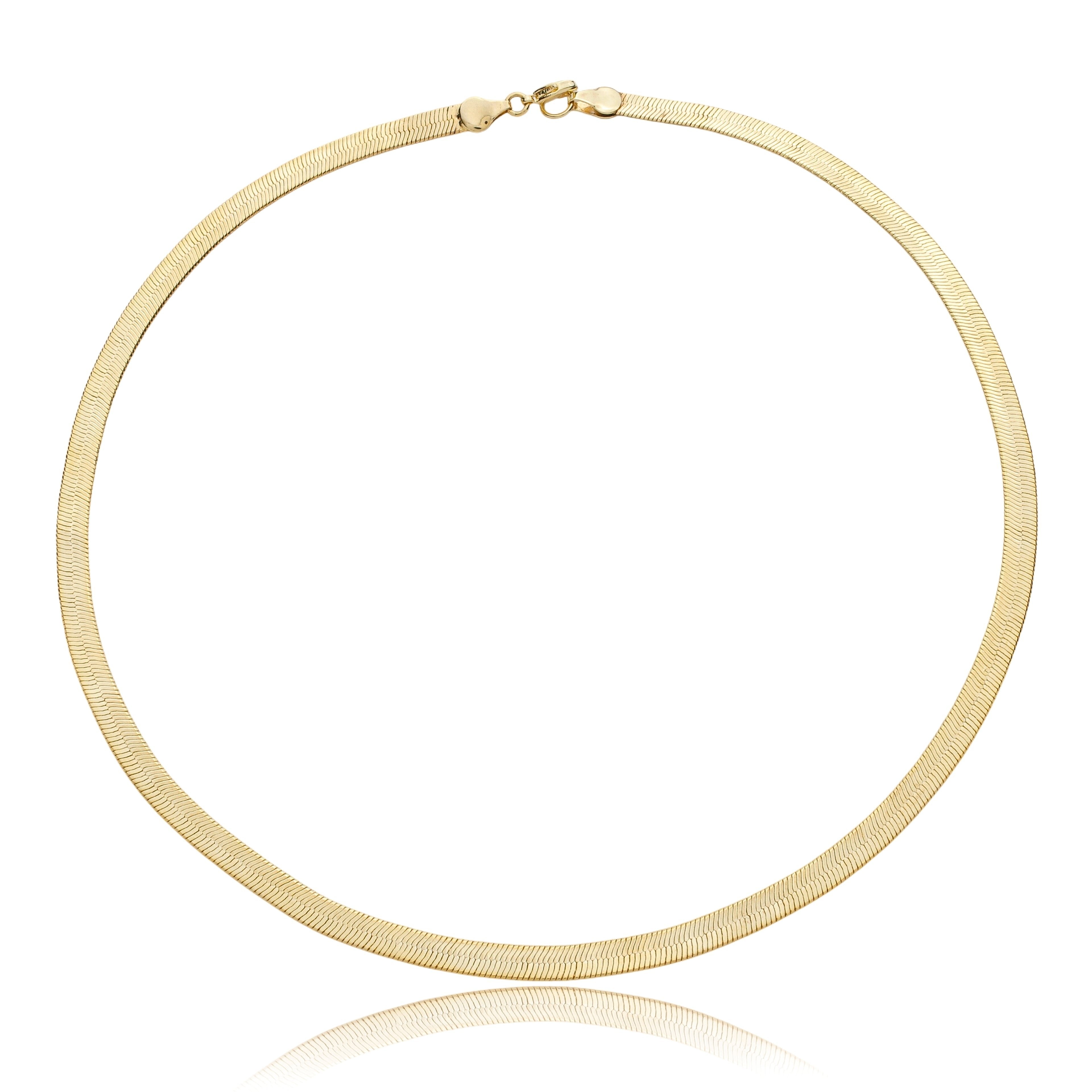 Colar Corrente Laminada 5,0mm Banhado a Ouro 18k