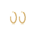 Brinco argola com bolas lisas banhado a ouro 18k