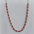 Conjunto Riviera de Corações Rosa Claro e Escuro Banhado a Ouro 18k