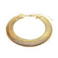 Pulseira malha snake 10 mm banhada a ouro 18k