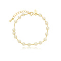 Pulseira pérolas 4mm banhada a ouro 18k