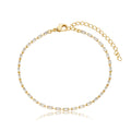 Pulseira riviera com zircônias retangulares na horizontal fina banhada a ouro 18k