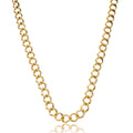 Colar elos lisos com fecho boia banhado a ouro 18k