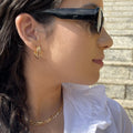 Brinco argola 3 fios lisos pequena banhado a ouro 18k