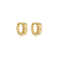 Brinco argola detalhes lisos e cravejados intercalados 1,7cm banhado a ouro 18k