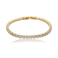 Pulseira Riviera 4mm Fecho de Joia Banhada a Ouro 18k