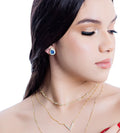 Colar choker com cristais banhado a ouro 18k