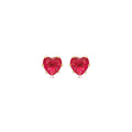Brinco Cristal Coração Rosa Escuro 10mm Banhado a Ouro 18k