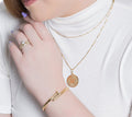 Colar veneziana com pingente Pai Nosso banhado a ouro 18k