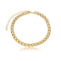 Colar Elos Grossos Lisos Banhado a Ouro 18k