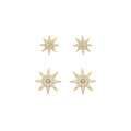 Brinco estrela cravejada P banhado a ouro 18k