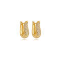 Brinco articulado gota cravejado banhado a ouro 18k