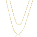 Colar longo com pérolas 3mm banhado a ouro 18k