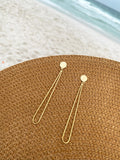 Brinco gota fio liso banhado a ouro 18k