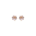 Brinco ponto de luz zircônia rosa 8mm banhado a ouro 18k