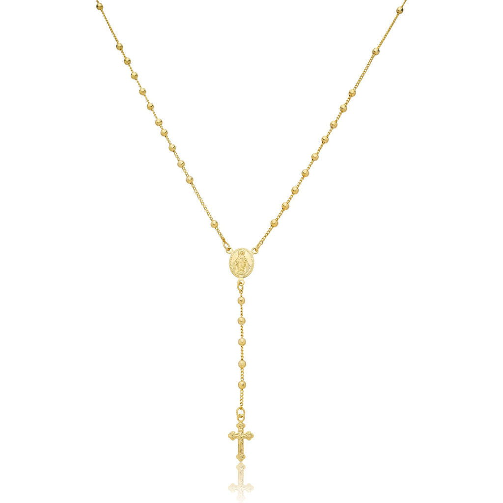 Pulseira terço banhada a ouro 18k