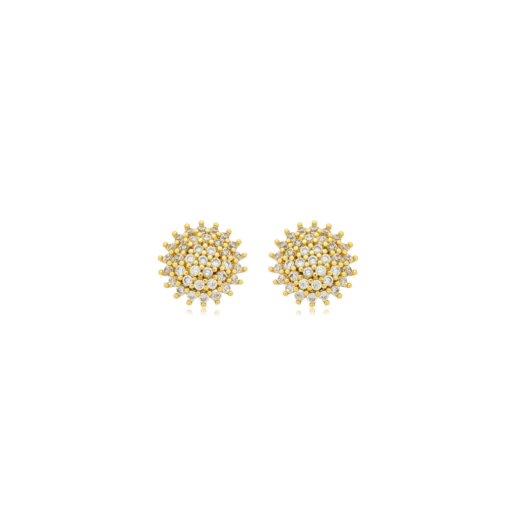 Brinco chuveirinho cravejado banhado a ouro 18k