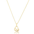 Colar com pingente mãe cravejado banhado a ouro 18k