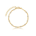 Pulseira zircônia navete 2x4mm banhado a ouro 18k