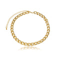 Pulseira Elos Grossos Lisos Banhada a Ouro 18k