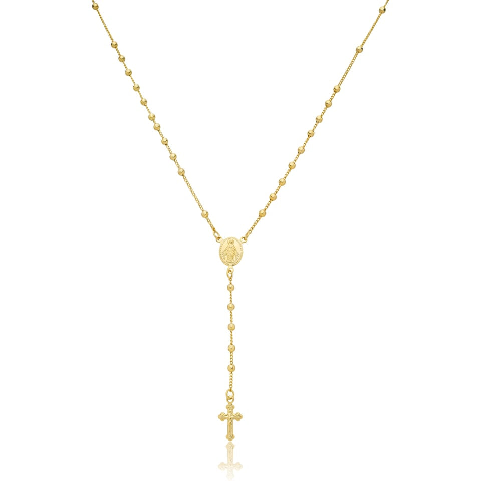 Colar terço banhado a ouro 18k