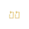 Brinco argola quadrada de tarraxa 1,8cm banhado a ouro 18k
