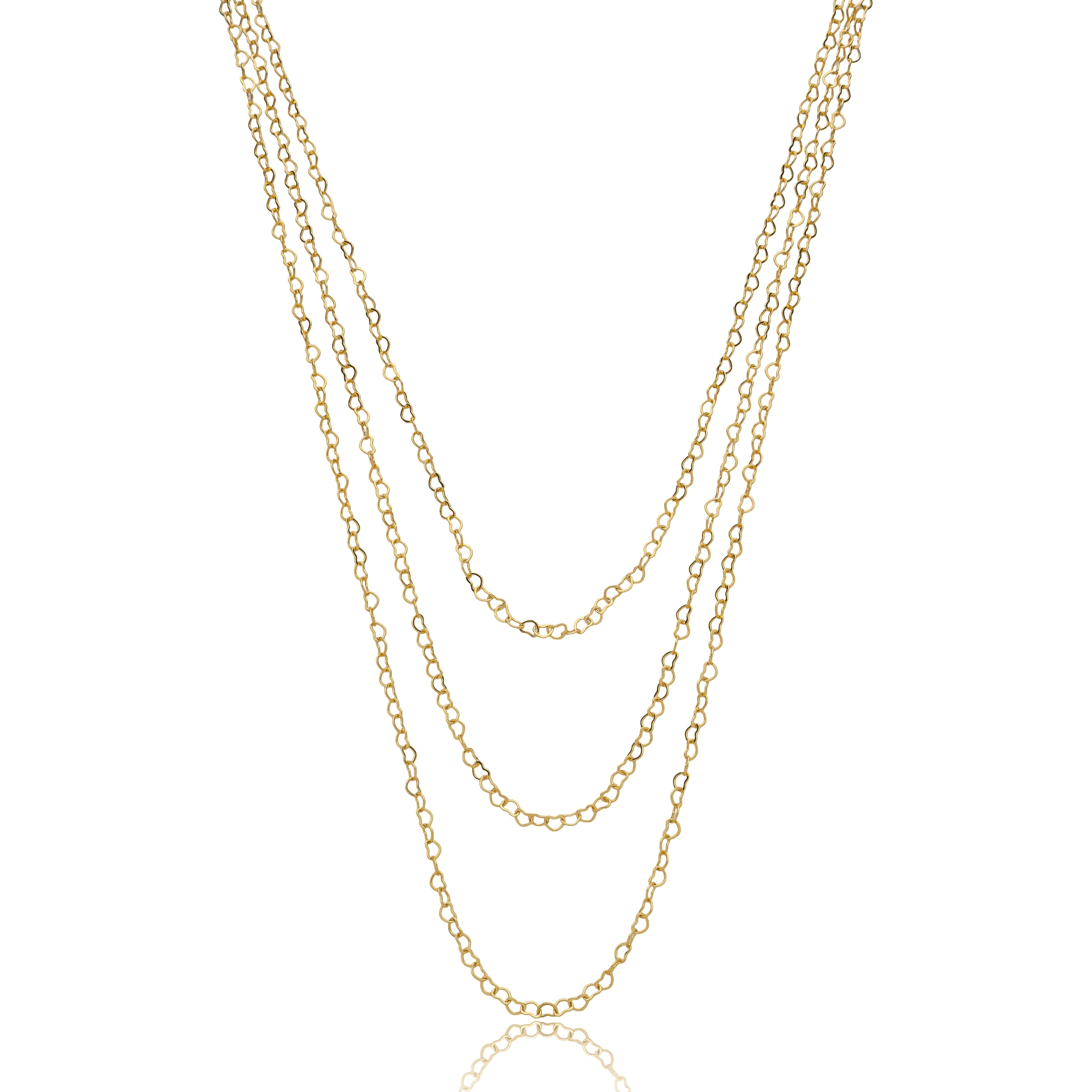 Colar Triplo Mini Corações Banhado a Ouro 18k