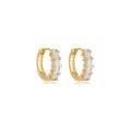 Brinco argolinha com zircônias quadradas banhado a ouro 18k