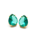 Brinco gota cristal banhado a ouro 18k