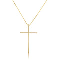 Colar veneziana com cruz cravejada banhado a ouro 18k