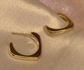 Brinco argolinha quadrada lisa grossa banhado a ouro 18k