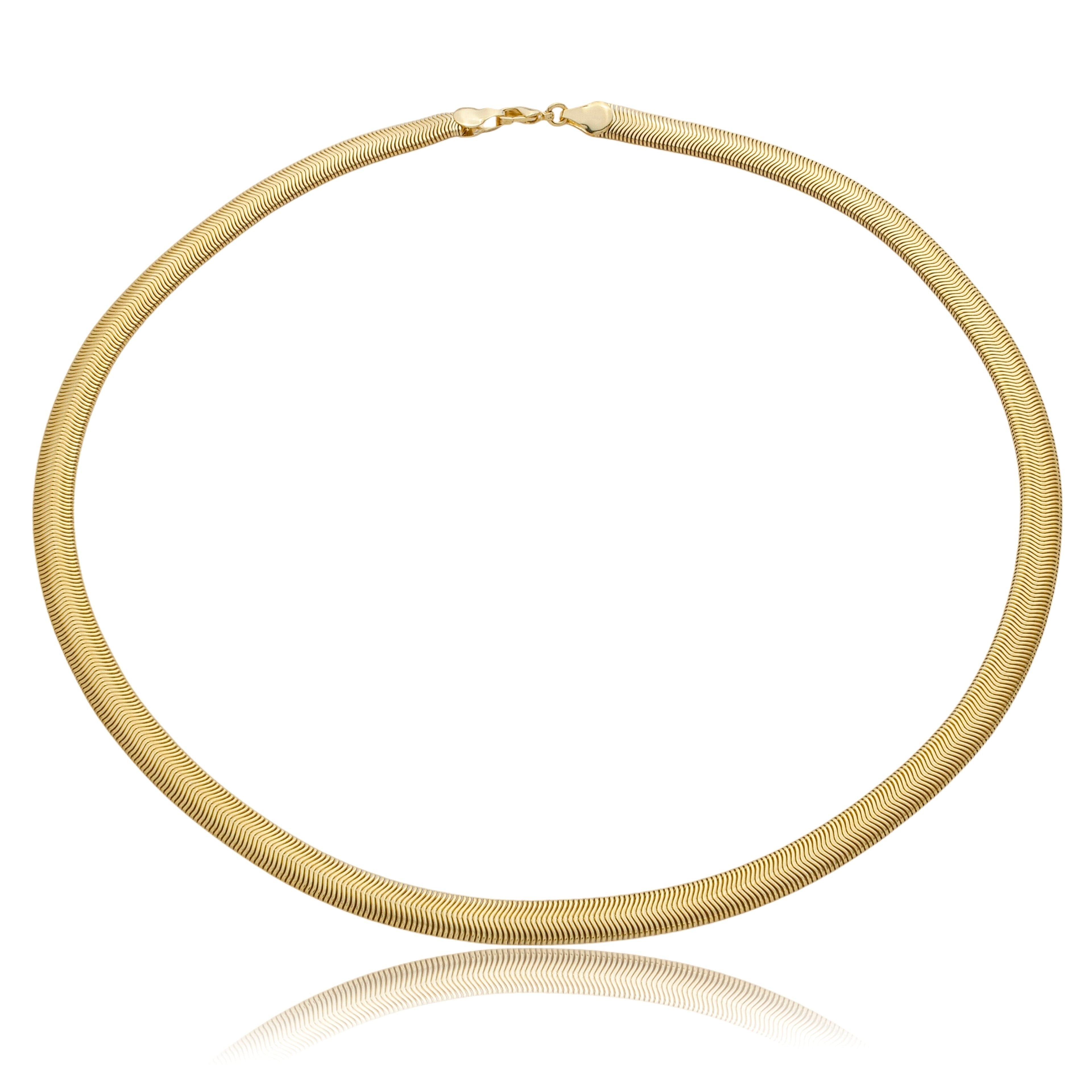 Colar Malha 6mm Banhado a Ouro 18k