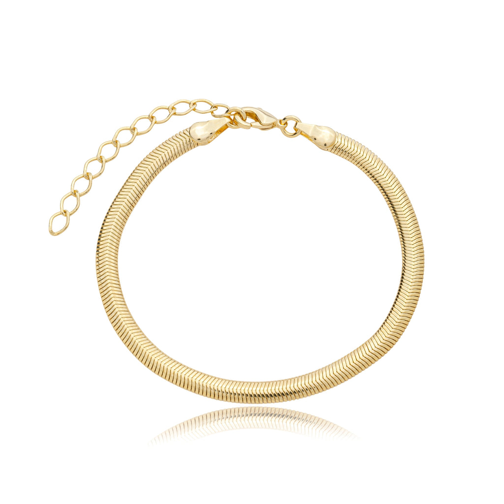 Pulseira Malha 4mm Banhada a Ouro 18k