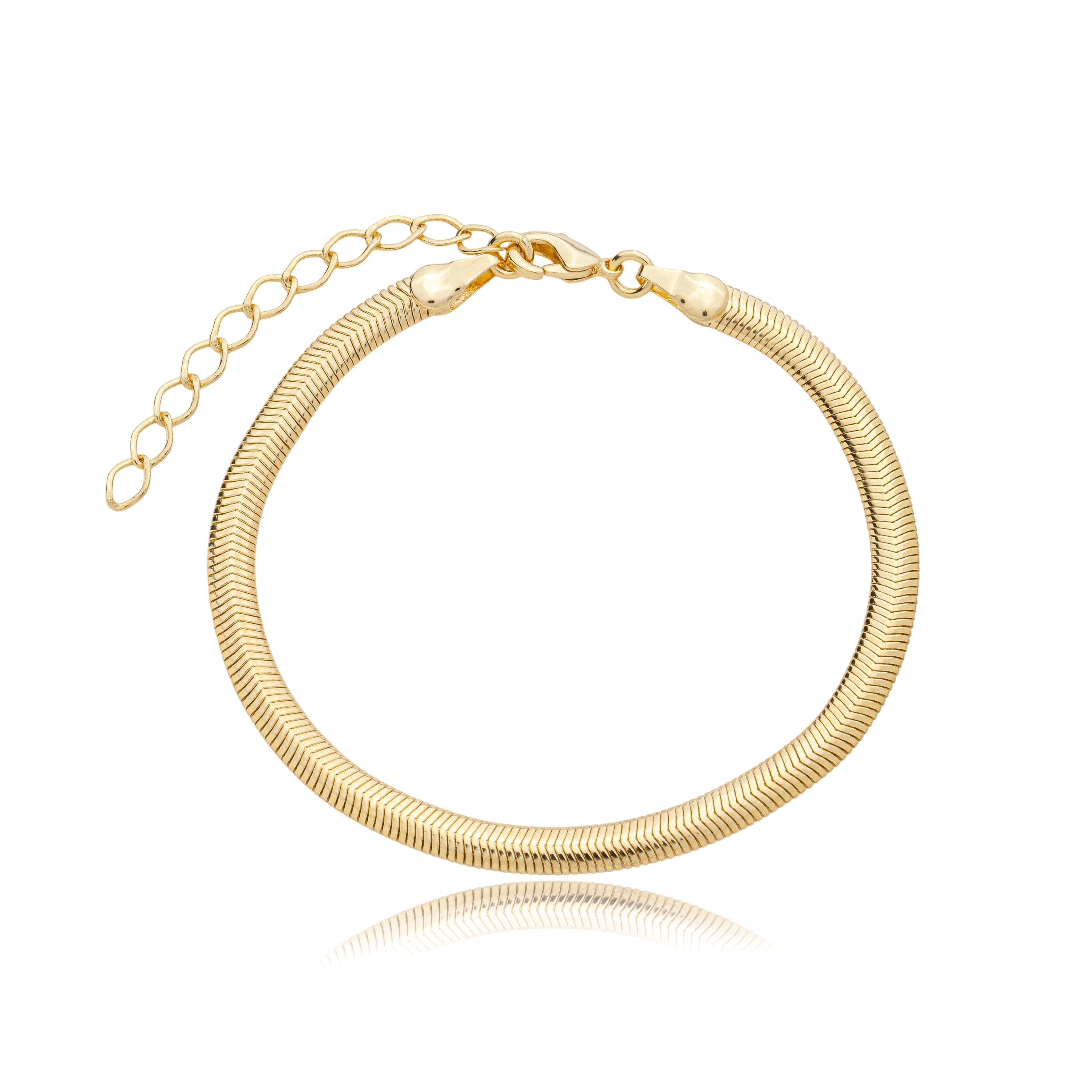 Pulseira Malha 4mm Banhada a Ouro 18k