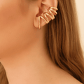 Brinco ear cuff liso banhado a ouro 18k