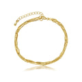 Pulseira tripla com barrinhas banhada a ouro 18k