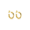 Brinco argola torcida pequena banhado a ouro 18k